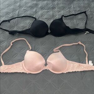 Auden Black and Pink Lace Bras